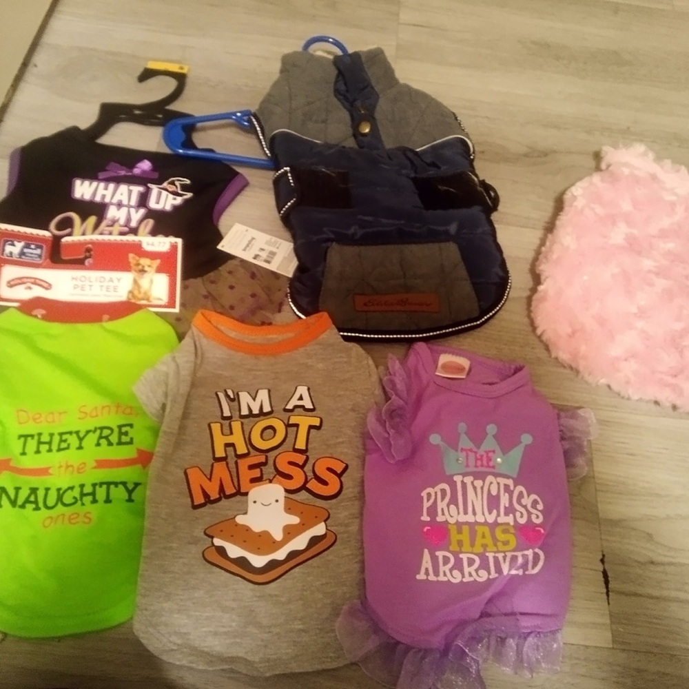 Eddie Bauer Dog Clothing Set - Gray, Purple, Pink, Black